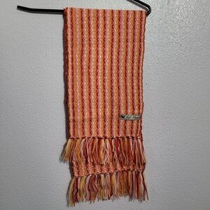My E Alpaca Striped Fringe Multi Colored Scarf